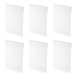 sourcing map Wall Mount Acrylic Sign Holder, 7.1 x 5.1 Inch Clear Plastic Wall Sign Holders Vertical Acrylic Frames for Offices, Stores, Restaurants, Pack of 6