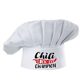 Hyzrz Funny Chef Hat - Chili Cook Off Champion - Adjustable Kitchen Cooking Hat for Men & Women (White)