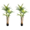 Pair AMERIQUE 6 Feet Artificial Tropical Palm Trees with Big