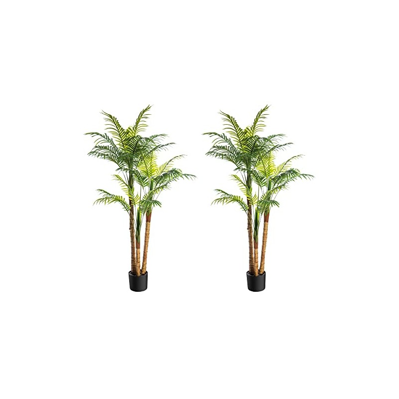 Pair AMERIQUE 6 Feet Artificial Tropical Palm Trees with Big