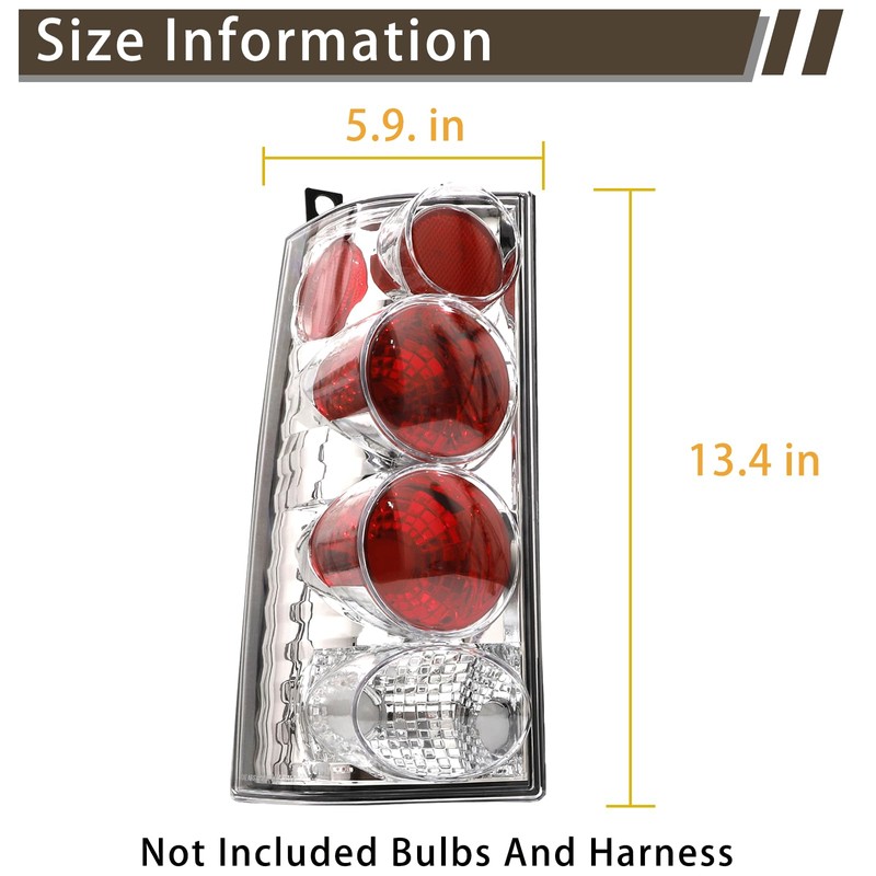 MiKaFex Tail Light Halogen Compatible With 2003-2023 Chevy Express GMC