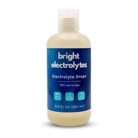 Bright Electrolyte Drops, Liquid Hydration, Zero Sugar, Unflavored with Sodium, Magnesium Gluconate, Potassium, Trace Minerals, Keto, Fasting, Paleo Support, 8.8 fl oz Family Size
