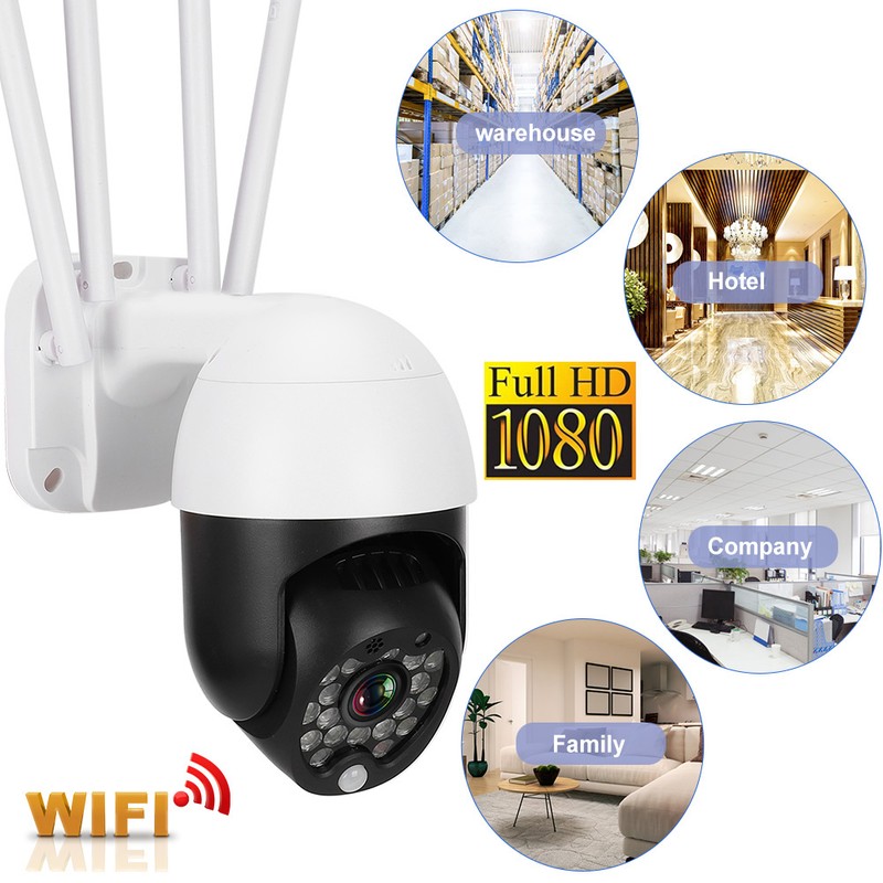 Mini 1in WiFi 1080P IP66 18 Lights Pan/Tilt Infrared Dome