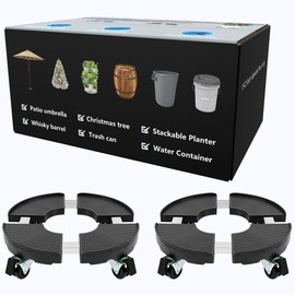 CASIMR Plant Stand with Wheels 2 Pack, Adjustable 15-21" Heavy Duty Plant Caddy with Casters, 440lb Capacity Indoor Outdoor Large Potted Planter Cart Dolly, Rolling Plant Stand for Flower Pot