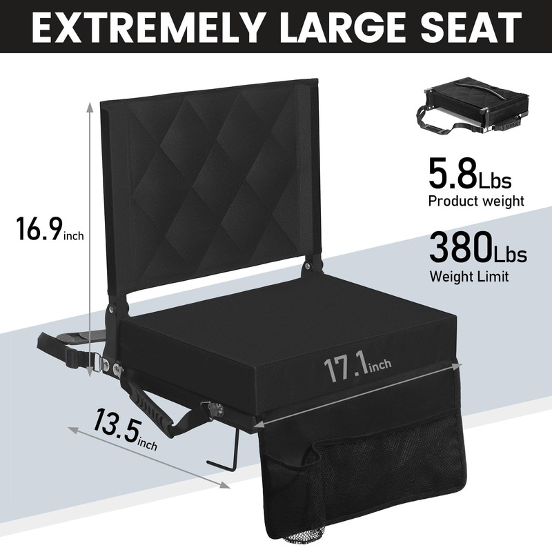Sheenive Stadium Seats for Bleachers with Back Support, Bleacher Seats