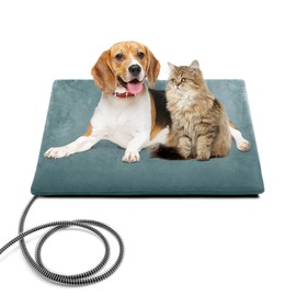 PETNF Outdoor Pet Heating Pad for Cats & Dogs, 100.4-107.6°F Auto Temp Control, Waterproof Fireproof, for Cat House/Dog Kennel/Carport, Fits Domestic & Stray Pets (Gray 15.7"X19.7")