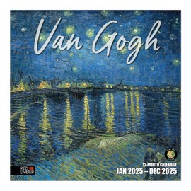 RED EMBER Vincent van Gogh 2025 Hangable Monthly Wall Calendar | 12" x 24" Open | Thick & Sturdy Paper | Giftable