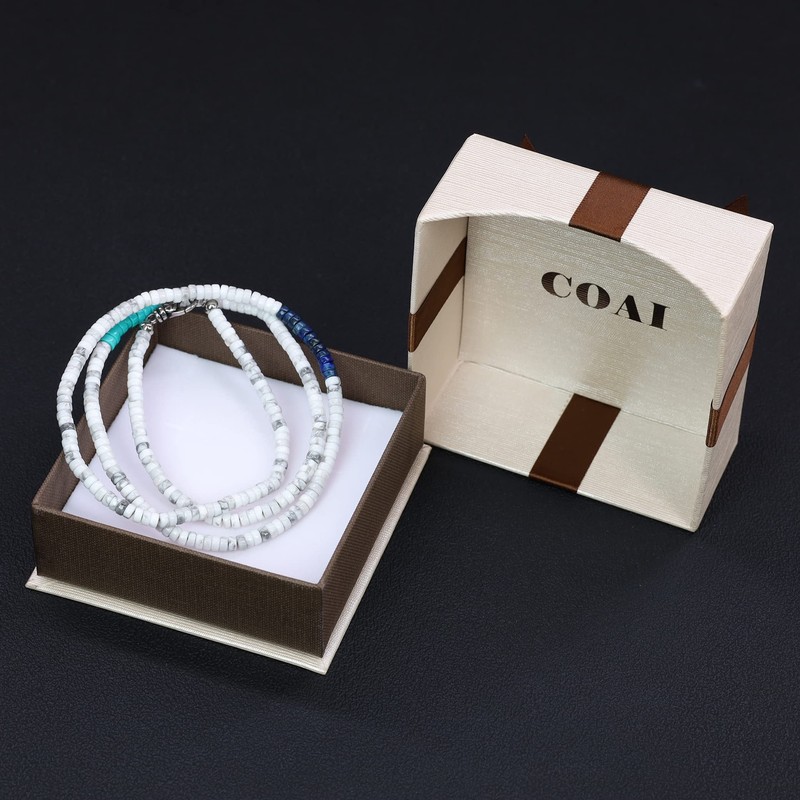 COAI Gemstone Surfer Necklace, Howlite