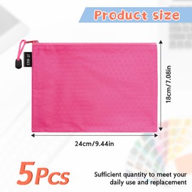 LUHIUMOYA A5 Document Wallet, Waterproof Document Bag with Zip, Bag for Paper, Documents, File, Cosmetics, Homework (Red)