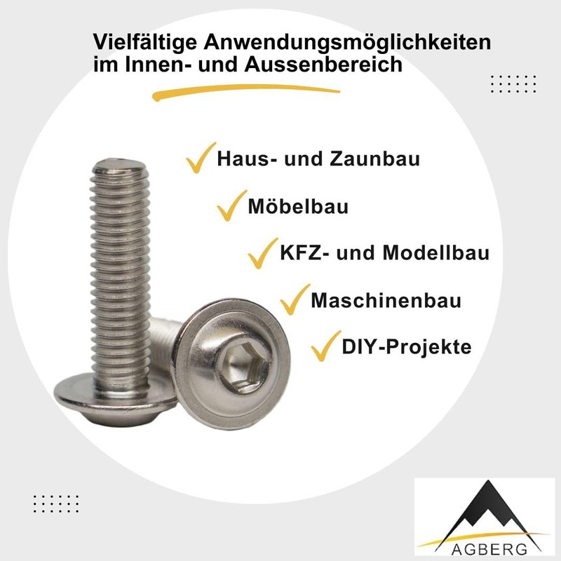 AGBERG - M3 x 35 pan head screws with flange