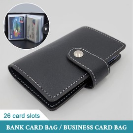 COYUN Business Card Folder for 26 Cards, Credit Cards, Business Card Holder, Business Card Book, Customer Cards, Organiser, Business Card Book, Card Case, Black