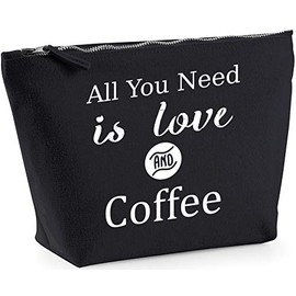 Hippowarehouse All You Need is Love and Coffee printed make up cosmetic wash bag 18x19x9cm