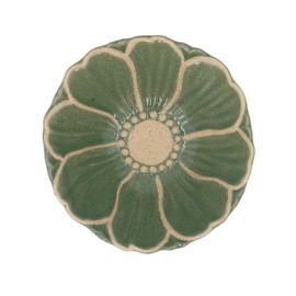 Gisela Graham Mini Stoneware Bowl, Green, Flower Design