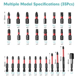 YOSIGHT 35Pcs Screwdriver Bits Set S2 Steel Screwdriver Impact Kit With a Storage Box, Used for Power Screwdrivers and Electric Drill Drivers