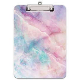Hnogri Plastic Clipboard A4, Fashion Design A4 Letter Size Clipboards & Forms Holders for Office Supplies Lawyers,School Students and Kids, Low Profile Clip Cute Clipboard Folder, Dream Marble