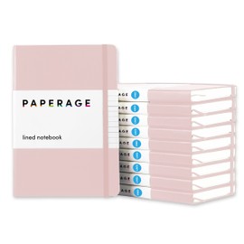 PAPERAGE Lined Journal Notebooks, 10 Pack, (Blush), 160 Pages, Medium 5.7 inches x 8 inches - 100 GSM Thick Paper, Hardcover