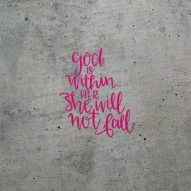 Transparent Decal Stickers of God is Within Her She Will Not Fall (Pink) Premium Waterproof Vinyl Decal Stickers for Laptop Phone Accessory Helmet Car Window Mug Tuber Cup Door ANDSKUSf77496PI090622