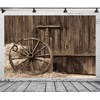 BELECO 7x5ft Fabric Cowboys Photo Backdrop Barn Door Old Barn