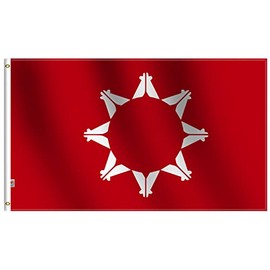 Oglala Sioux Tribe Flag 3x5 Ft Large, Double Sided Printed Smooth Silk Fabric For Moderate-Outdoor&Indoor, 36x60Inch Indian Native American Triba OST Banner House Decoration Banner Yard Gift