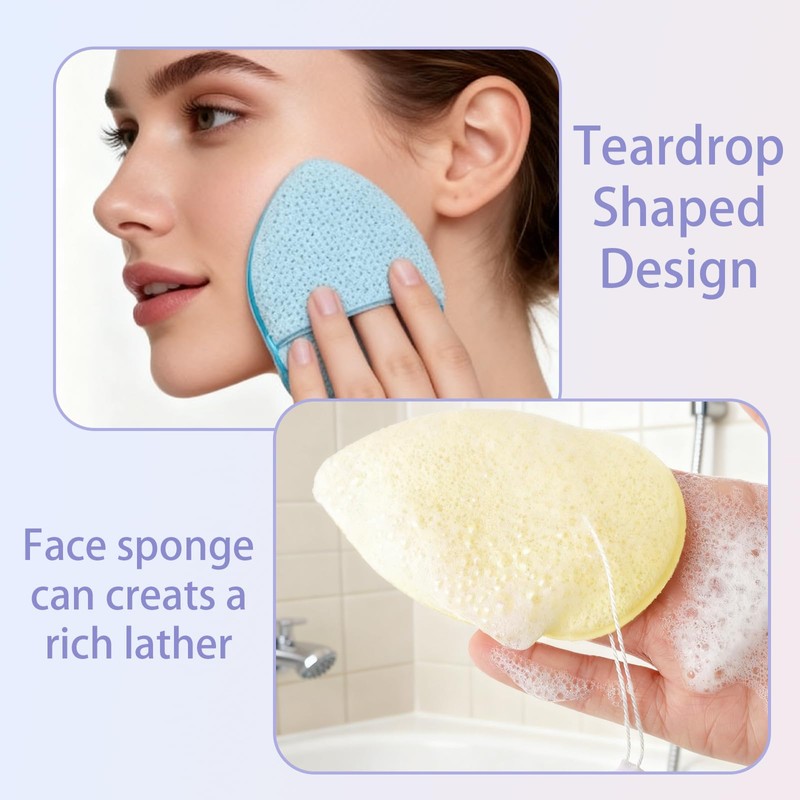 7 Pcs Face Sponges Cleansing, Compressed Facial Sponges Professional