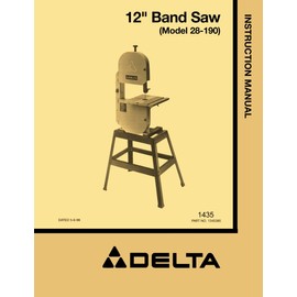 DELTA 12 Inch Band Saw 28-190 Instructions & Parts Manual