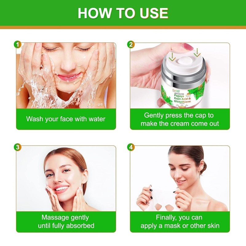 Elemei Papaya Cream, Kojic Acid Glutathione Skin Nourishing Resurfacing Face