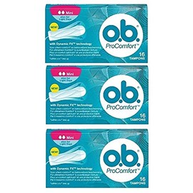 O.b. SilkTouch Pro Comfort Tampon Mini 16 Pieces X 3 Boxs by O.b. Pro Comfort