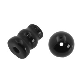 Mandala Crafts 3 Hole Guru Beads for Mala Making Beads – 10 Sets Loose Prayer Beads Mala Guru Beads for Tibetan Prayer Beads Tibetan Mala Beads (Simulated Black Garnet)