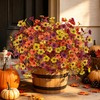 Der Rose 24Pcs Artificial Fall Flowers for Outdoors Porch Autumn