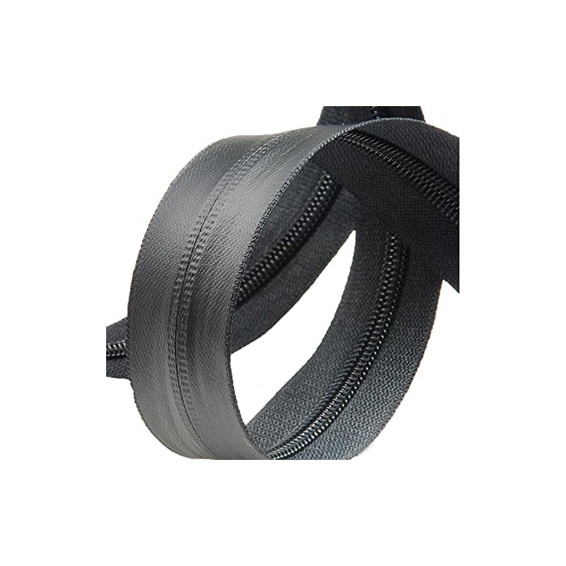 MebuZip 68 cm, 2 pieces, waterproof zips, separable, #5, black,