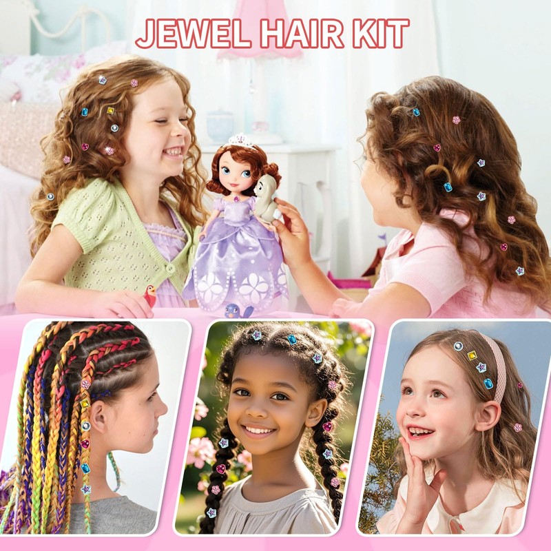 Hair Gem Stamper Kit, Bling Hair Jewels for Girls Toys,