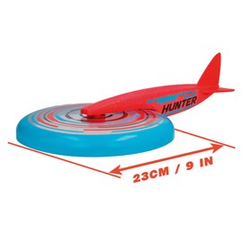 IMC Toys Jet Disc Hunter - 9" Disc and Plane Glider Tail, Great Outdoor Play, Easy to Throw and Catch, for Kids 6 and Up - Blue