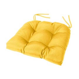 Cushion Source Tufted Chair Cushion | 18" x 16" x 4" Chair Pad | Indoor/Outdoor | Multiple Sunbrella Fabric Options Available (Sunbrella Sunflower Yellow)