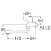 SANEI JA102DCK-13 [Ceramic Faucet/Cold Region Specifications] Freedom Faucet Pipe Length