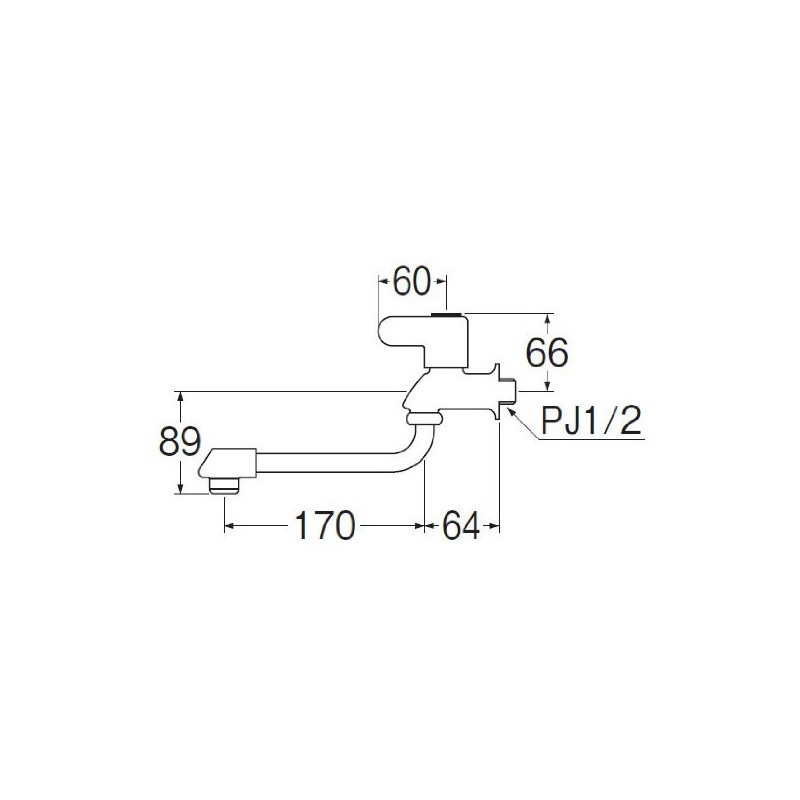 SANEI JA102DCK-13 [Ceramic Faucet/Cold Region Specifications] Freedom Faucet Pipe Length