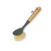 Afnax Dish Brush with Handle Built in Scraper, Bamboo Scrubbing