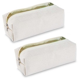 SenseYo 2 Pack Pencil Case Pouch for Stationery Organizer (Beige)