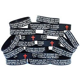 20 Serenity Prayer Wristbands - Debossed Color Filled Silicone (1) Bands