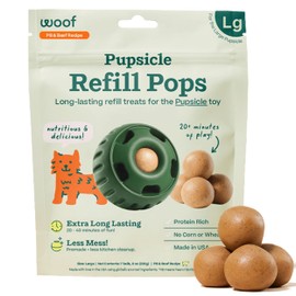 WOOF WOOF Pupsicle Refill Pops - Low-Mess Dog Snacks - with Peanut Butter and Beef - Dog Treats - Long Lasting - Large Pops - 7 Count