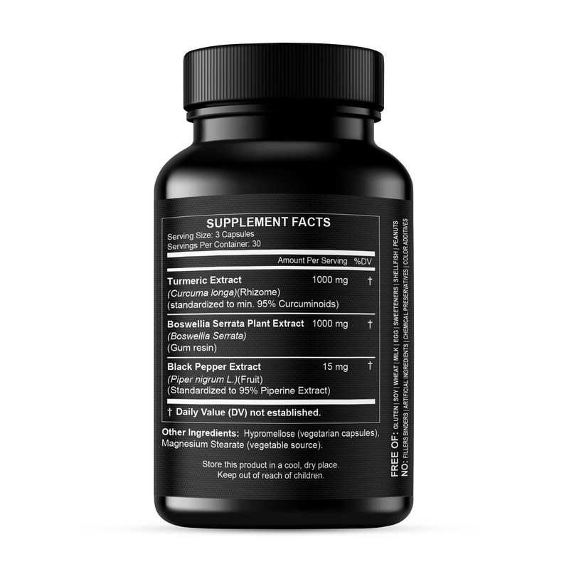 Turmeric Boswellia Extract Supplement 2000 mg – Extra Strength Boswellia