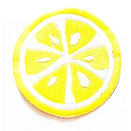 Nipitshop Patches Cute Chic Chic Yellow Sour Lemon Fruit Cartoon Kids Embroidered Iron On Patch for Clothes Backpacks T-Shirt Jeans Skirt Vests Scarf Hat Bag