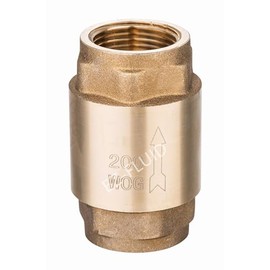 (1Pc) EZ-Fluid 1-1/2" IPS Thread Female Heavy Duty Brass In-Line Spring Check Valve with Stainless Steel Spring, Brass Disc,One Way Backflow Preventer Check Valve Lead-Free