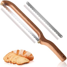 YAPULLYA Bread Knife for Homemade Bread Sourdough, Sourdough Knife Slicer for Slicing, Bread Saw Cutter, Wooden Fiddle Bow