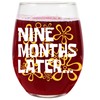 Funny New Mom Wine Glass – “9 Months Later” Design