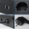 JACEPFY Retractable Socket 2-Way Built-in Socket with 2 USB A