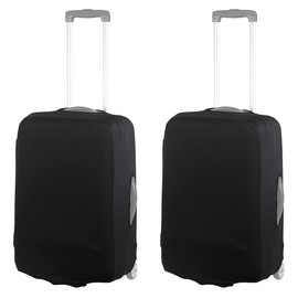 Xcase Suitcase Cover: Set of 2 Elastic Protective Covers for Suitcases up to 53 cm Height, Size M (Suitcase Storage Covers, Dust Covers for Suitcases, Waterproof Bags), black