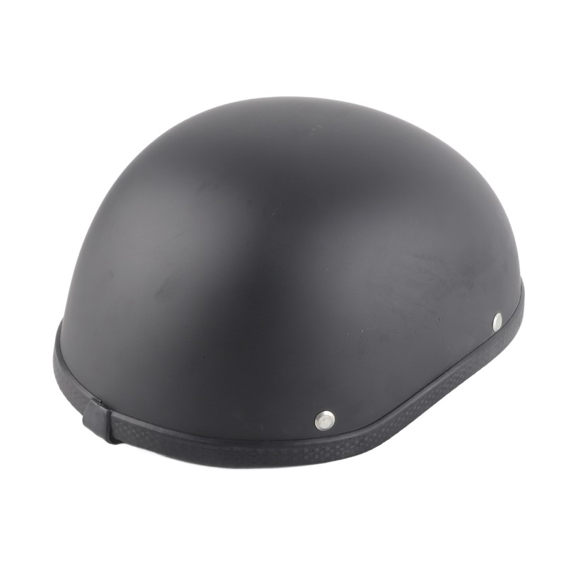 Motorcycle Low Profile Half Face Helmet Skull Cap Matte Black