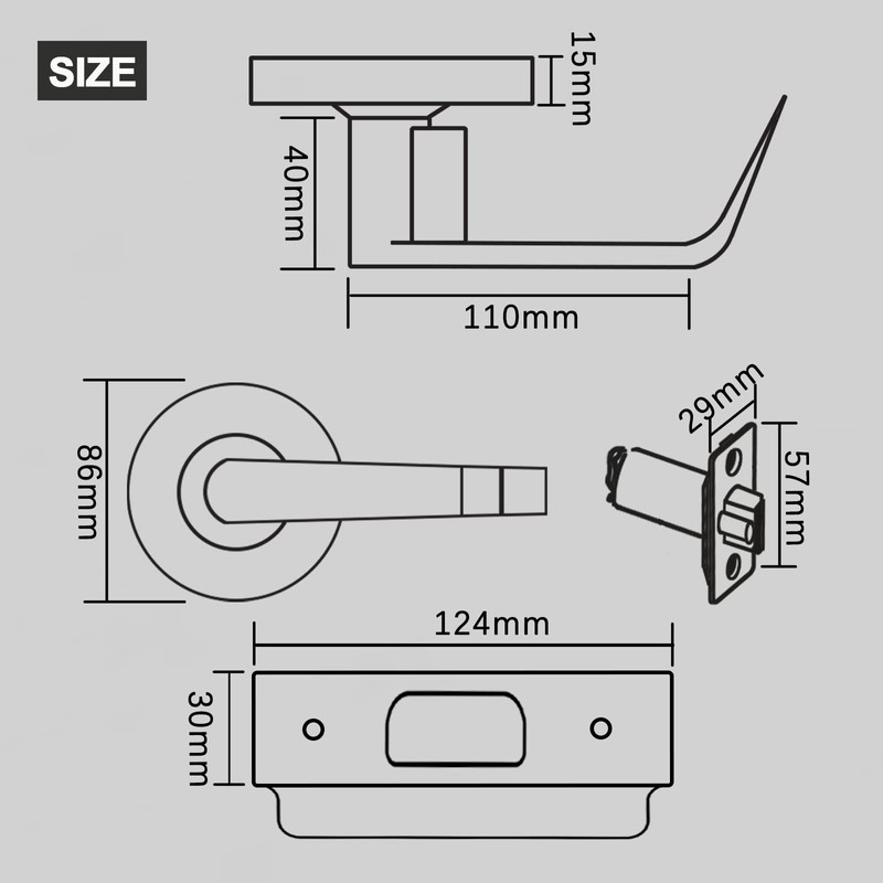 HISAFE Passage Commercial Door Locks Heavy Duty Grade 2 Lever,