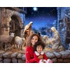 Christmas Nativity Scene Backdrop 10x8ft Large Nativity Stable Scene Backdrop