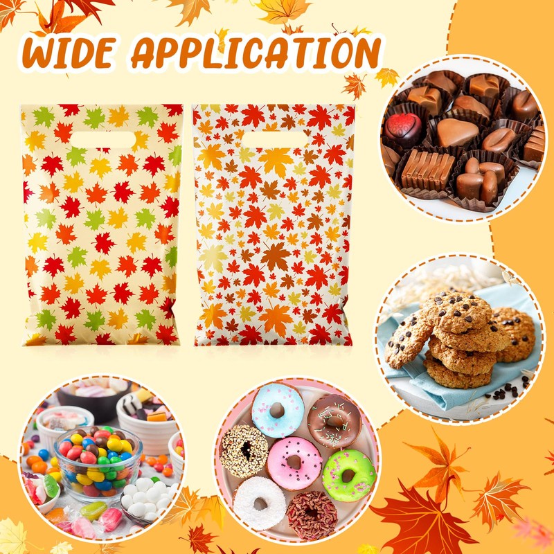 TaoBary 100 Pcs Plastic Fall Gift Bags Bulk 11.8" x